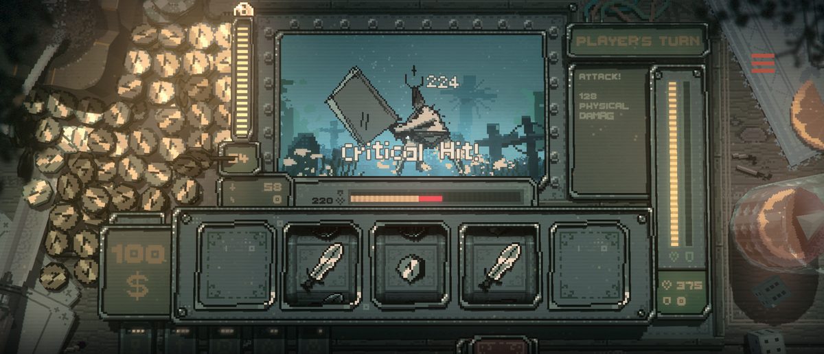 A critical hit landing on an enemy